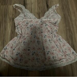 Floral Lace lingerie style tank Y2K
